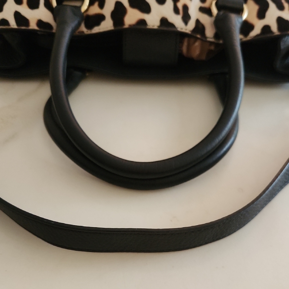 Michael Kors Leopard Print Satchel with Black Details - Picture 14 of 16